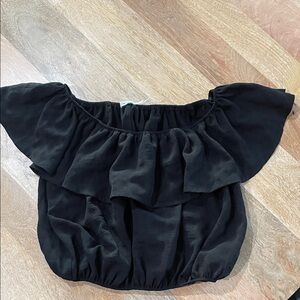 Kimchi Blue Black Ruffle Top